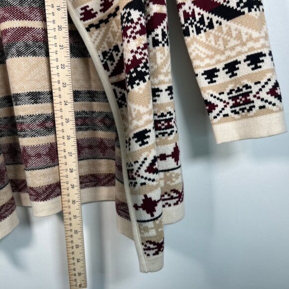 NWT LUCKY BRAND Aztec‎ Jacquard Open Front Long Sleeve Knit Cardigan Size S - Picture 10 of 15